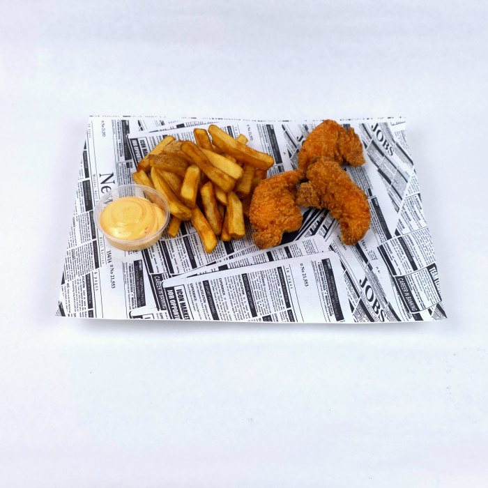 Hot'n'Spicy stripsy s belgickými hranolkami + omáčka