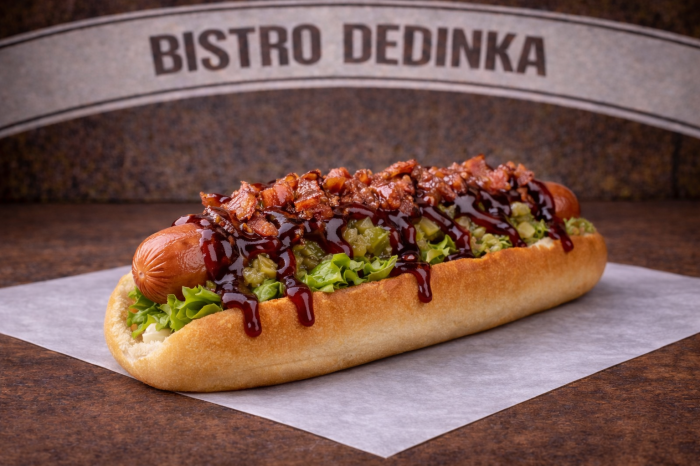 HOT-DOG  BBQ so slaninkou