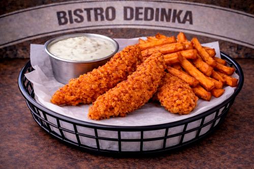 Kuracie stripsy pikantné s batátovými hranolkami
