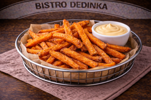 Batatové hranolky + omáčka