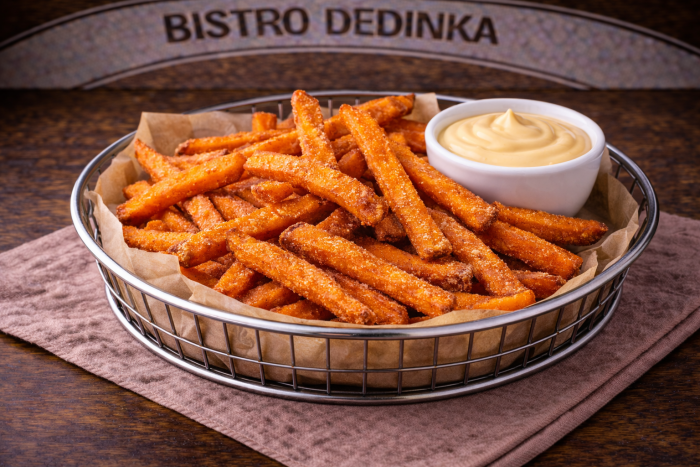 Batatové hranolky + omáčka