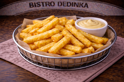 Chrumkavé hranolky + omáčka