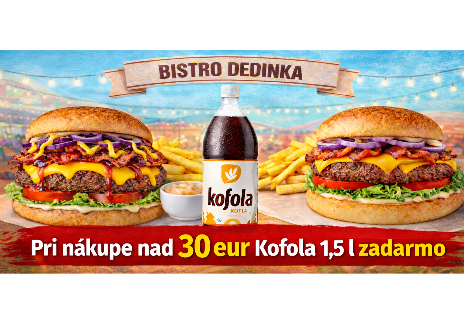 Nápoj 1,5l zadarmo
