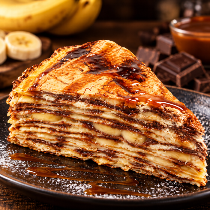 palacinková torta s parížskym krémom a bananom